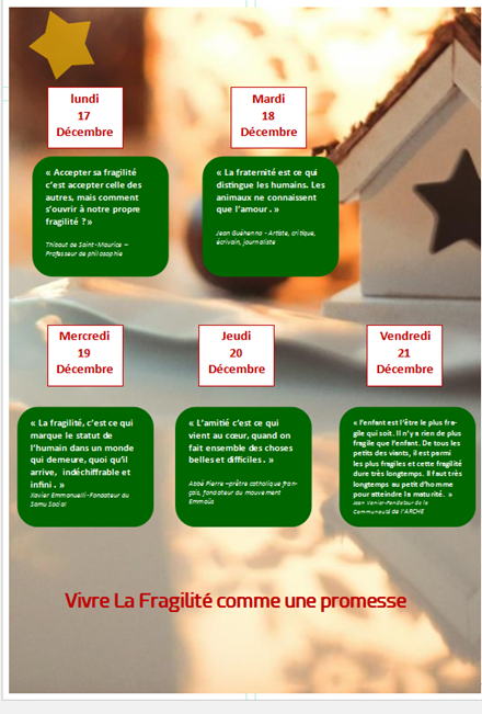 Calendrier de l'Avent : 3ème semaine